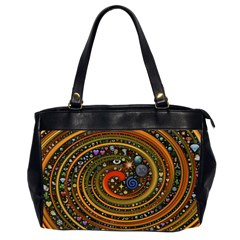 Swirl Vortex Emoji Cyclone Motion Art Oversize Office Handbag (2 Sides) by Paksenen