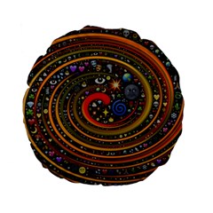 Swirl Vortex Emoji Cyclone Motion Art Standard 15  Premium Flano Round Cushions