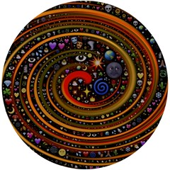 Swirl Vortex Emoji Cyclone Motion Art Uv Print Round Tile Coaster by Paksenen