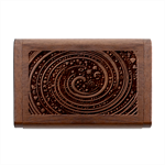 Swirl Vortex Emoji Cyclone Motion Art Wood Oval USB Flash Drive Box