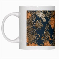 Seamless Pattern Patterns Leaves Vintage White Mug