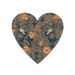 Seamless Pattern Patterns Leaves Vintage Heart Magnet