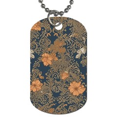 Seamless Pattern Patterns Leaves Vintage Dog Tag (one Side)