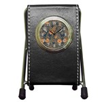 Seamless Pattern Patterns Leaves Vintage Pen Holder Desk Clock Front