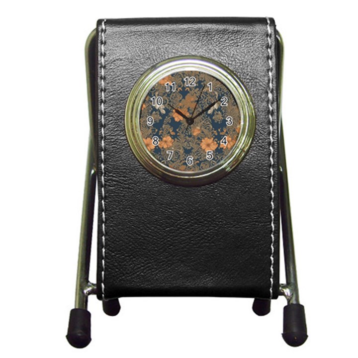 Seamless Pattern Patterns Leaves Vintage Pen Holder Desk Clock