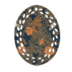 Seamless Pattern Patterns Leaves Vintage Oval Filigree Ornament (two Sides)