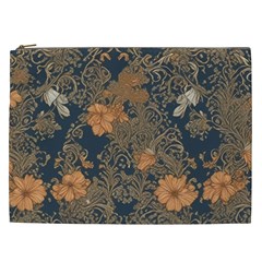 Seamless Pattern Patterns Leaves Vintage Cosmetic Bag (xxl)