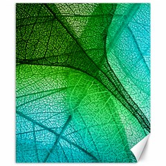 3d Leaves Texture Sheet Blue Green Canvas 8  X 10 