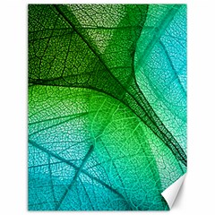 3d Leaves Texture Sheet Blue Green Canvas 12  X 16 