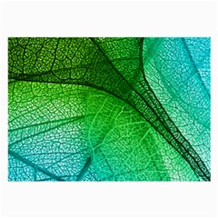 3d Leaves Texture Sheet Blue Green Large Glasses Cloth (2 Sides)