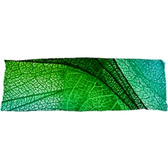 3d Leaves Texture Sheet Blue Green 21 x63  Body Pillow Case Dakimakura (two Sides)