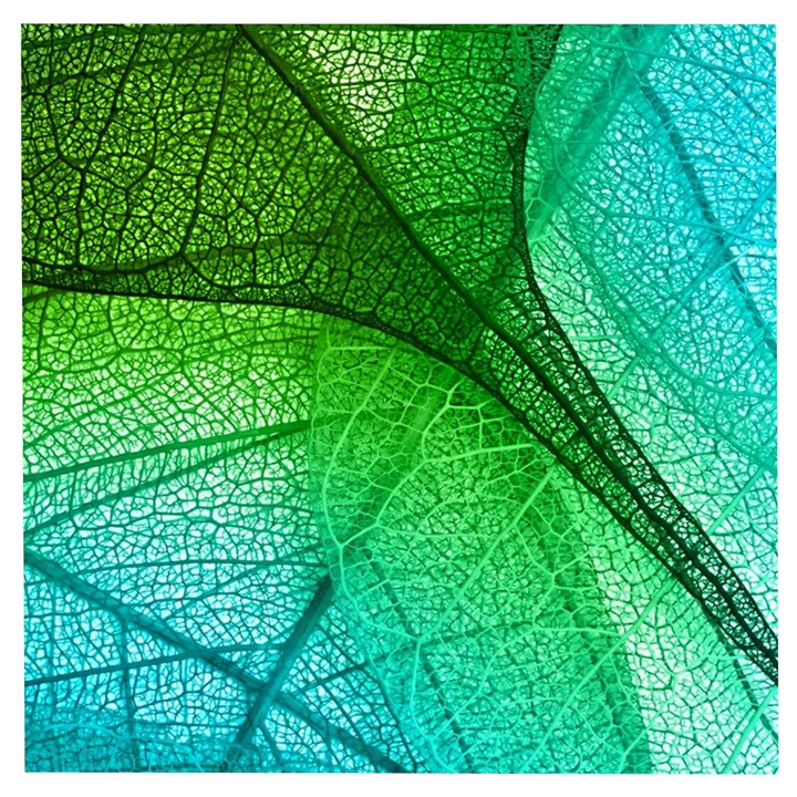 3d Leaves Texture Sheet Blue Green Wooden Puzzle Square