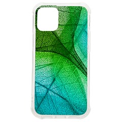 3d Leaves Texture Sheet Blue Green Iphone 12 Mini Tpu Uv Print Case	