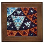 Fractal Triangle Geometric Abstract Pattern Framed Tile Front