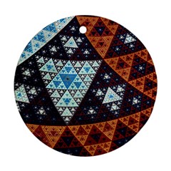 Fractal Triangle Geometric Abstract Pattern Ornament (round)