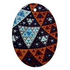 Fractal Triangle Geometric Abstract Pattern Ornament (oval)