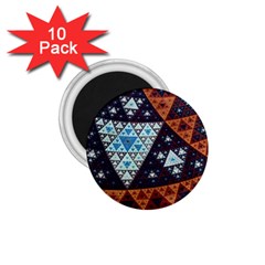 Fractal Triangle Geometric Abstract Pattern 1 75  Magnets (10 Pack) 