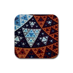 Fractal Triangle Geometric Abstract Pattern Rubber Coaster (square)