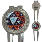 Fractal Triangle Geometric Abstract Pattern 3-in-1 Golf Divots Front