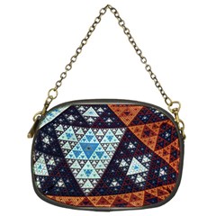 Fractal Triangle Geometric Abstract Pattern Chain Purse (two Sides)