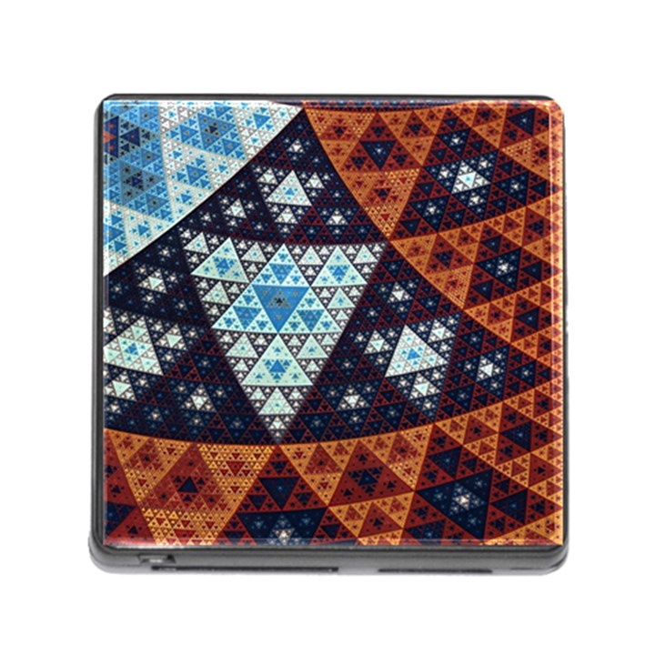 Fractal Triangle Geometric Abstract Pattern Memory Card Reader (Square 5 Slot)