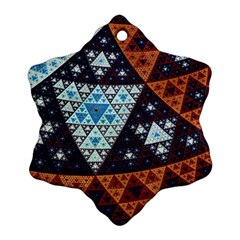 Fractal Triangle Geometric Abstract Pattern Snowflake Ornament (two Sides)