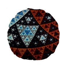 Fractal Triangle Geometric Abstract Pattern Standard 15  Premium Flano Round Cushions