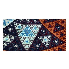 Fractal Triangle Geometric Abstract Pattern Satin Shawl 45  X 80 