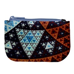 Fractal Triangle Geometric Abstract Pattern Large Coin Purse