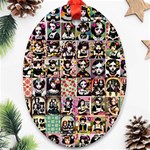 Spanish Gothic Girls Pattern Ornament (Oval) Front