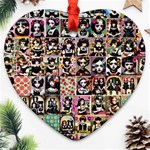 Spanish Gothic Girls Pattern Ornament (Heart) Front