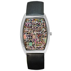 Spanish Gothic Girls Pattern Barrel Style Metal Watch