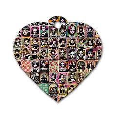 Spanish Gothic Girls Pattern Dog Tag Heart (one Side)