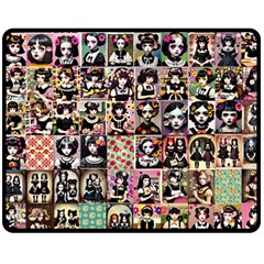 Spanish Gothic Girls Pattern Fleece Blanket (medium)