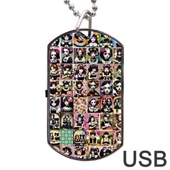 Spanish Gothic Girls Pattern Dog Tag Usb Flash (two Sides)