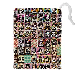 Spanish Gothic Girls Pattern Drawstring Pouch (4xl) by patterns123