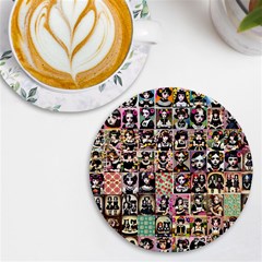 Spanish Gothic Girls Pattern Uv Print Round Tile Coaster