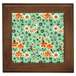 Retro 1960s Flowers Pattern 3 Framed Tile Front