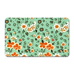 Retro 1960s Flowers Pattern 3 Magnet (rectangular)