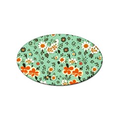 Retro 1960s Flowers Pattern 3 Sticker Oval (10 Pack) by violetheavensky