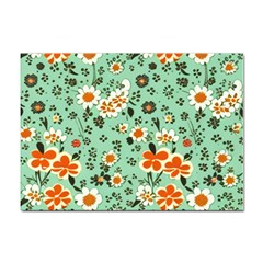 Retro 1960s Flowers Pattern 3 Sticker A4 (100 Pack) by violetheavensky