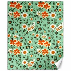 Retro 1960s Flowers Pattern 3 Canvas 16  X 20 