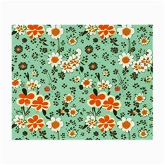 Retro 1960s Flowers Pattern 3 Small Glasses Cloth (2 Sides) by patterns123