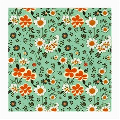 Retro 1960s Flowers Pattern 3 Medium Glasses Cloth (2 Sides) by patterns123