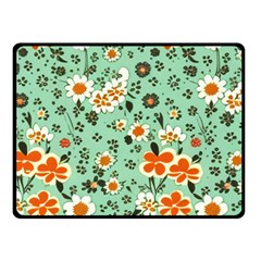 Retro 1960s Flowers Pattern 3 Fleece Blanket (small)