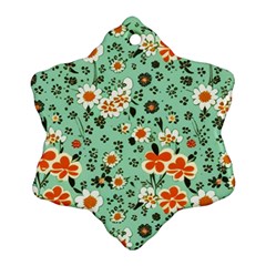 Retro 1960s Flowers Pattern 3 Ornament (snowflake)