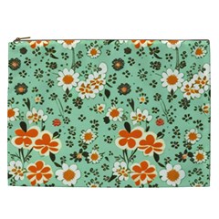 Retro 1960s Flowers Pattern 3 Cosmetic Bag (xxl)