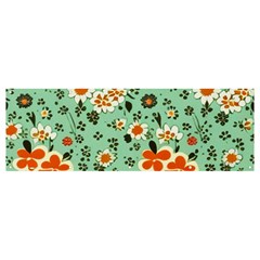 Retro 1960s Flowers Pattern 3 Banner And Sign 12  X 4  by violetheavensky