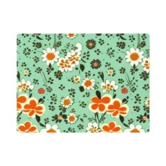 Retro 1960s Flowers Pattern 3 Premium Plush Fleece Blanket (mini)