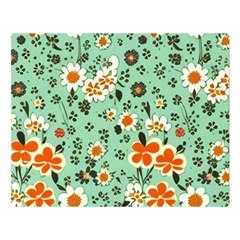 Retro 1960s Flowers Pattern 3 Premium Plush Fleece Blanket (large)